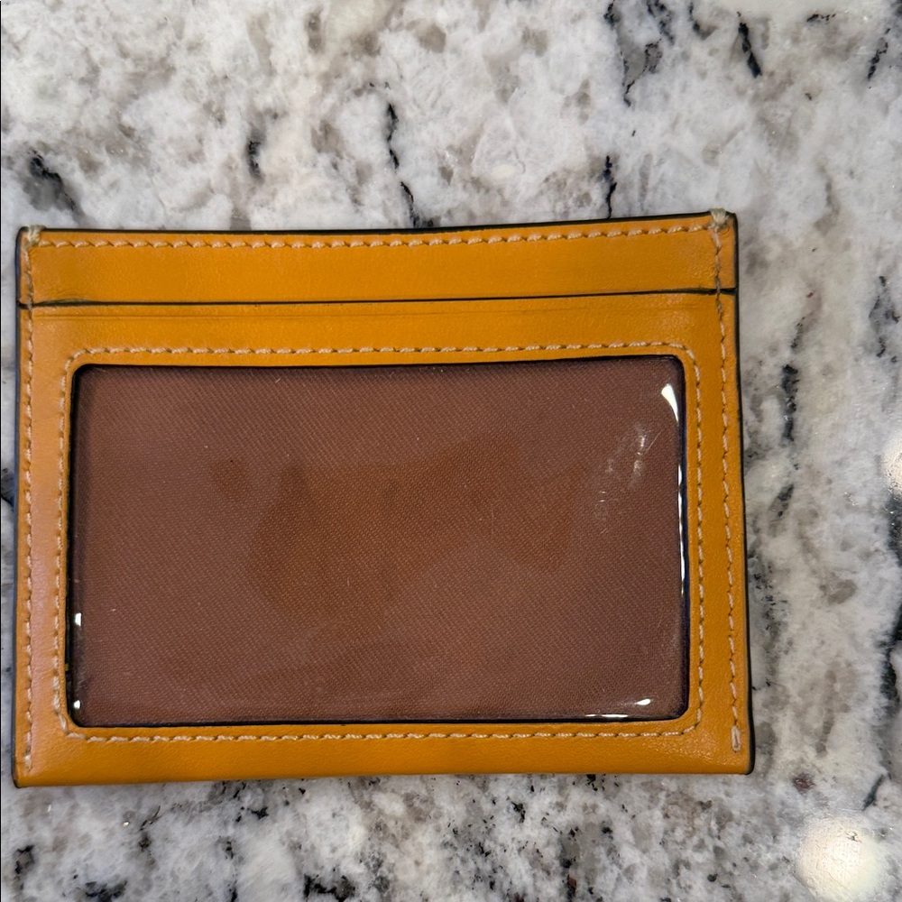 Coach Yellow and Brown Card Holder